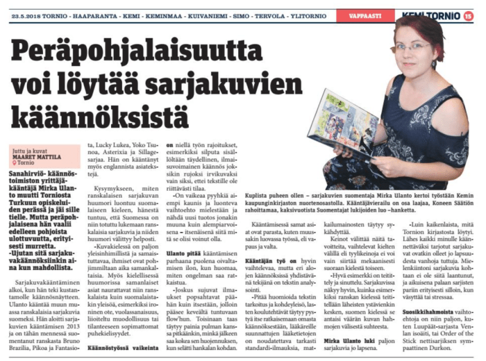 Kemi-Tornio-lehden juttu