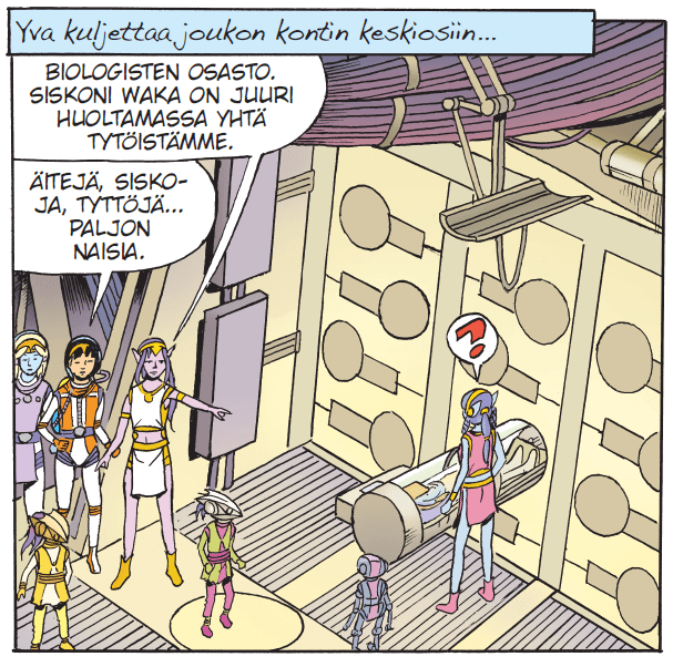 Suomenkielinen sama ruutu, jossa mainitaan yksinkertaisesti tytöt.